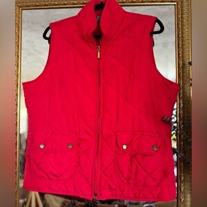 New Directions Vibrant Red Quilted Vest